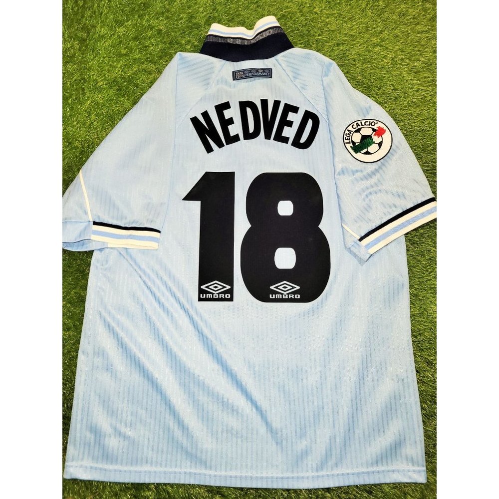 Nedved Lazio Umbro 1997 1998 Home Soccer Jersey Shirt M
